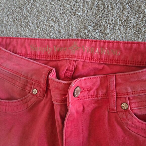 Simply Vera Vera Wang Salmon Colored Jeans Size 2 - Picture 3 of 6